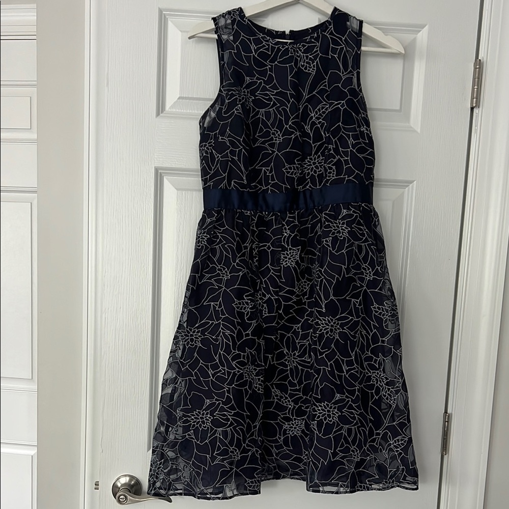 Navy A-line Sleeveless Dres
